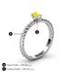4 - Leona Bold Emerald Cut 6x4 mm Yellow Sapphire Solitaire Rope Engagement Ring 