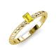 3 - Leona Bold Emerald Cut 6x4 mm Yellow Sapphire Solitaire Rope Engagement Ring 