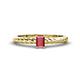 1 - Leona Bold Emerald Cut 6x4 mm Ruby Solitaire Rope Engagement Ring 