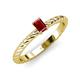 3 - Leona Bold Emerald Cut 6x4 mm Ruby Solitaire Rope Engagement Ring 