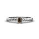 1 - Leona Bold Emerald Cut 6x4 mm Smoky Quartz Solitaire Rope Engagement Ring 