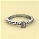 2 - Leona Bold Emerald Cut 6x4 mm Smoky Quartz Solitaire Rope Engagement Ring 