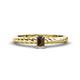 1 - Leona Bold Emerald Cut 6x4 mm Smoky Quartz Solitaire Rope Engagement Ring 