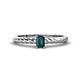 1 - Leona Bold Emerald Cut 6x4 mm London Blue Topaz Solitaire Rope Engagement Ring 