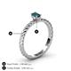 4 - Leona Bold Emerald Cut 6x4 mm London Blue Topaz Solitaire Rope Engagement Ring 