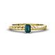 1 - Leona Bold Emerald Cut 6x4 mm London Blue Topaz Solitaire Rope Engagement Ring 