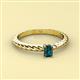 2 - Leona Bold Emerald Cut 6x4 mm London Blue Topaz Solitaire Rope Engagement Ring 