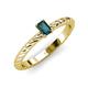 3 - Leona Bold Emerald Cut 6x4 mm London Blue Topaz Solitaire Rope Engagement Ring 