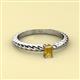 2 - Leona Bold Emerald Cut 6x4 mm Citrine Solitaire Rope Engagement Ring 