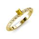 3 - Leona Bold Emerald Cut 6x4 mm Citrine Solitaire Rope Engagement Ring 