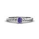1 - Leona Bold Emerald Cut 6x4 mm Iolite Solitaire Rope Engagement Ring 