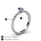 4 - Leona Bold Emerald Cut 6x4 mm Iolite Solitaire Rope Engagement Ring 