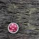 2 - Catriona Round Pink Tourmaline and Diamond Halo Slider Pendant Necklace 