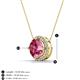 3 - Catriona Round Pink Tourmaline and Diamond Halo Slider Pendant Necklace 