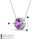 3 - Catriona Round Amethyst and Diamond Halo Slider Pendant Necklace 