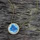 2 - Catriona Round Blue Topaz and Diamond Halo Slider Pendant Necklace 