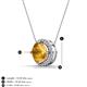 3 - Catriona Round Citrine and Diamond Halo Slider Pendant Necklace 