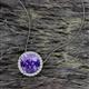 2 - Catriona Round Iolite and Diamond Halo Slider Pendant Necklace 