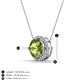 3 - Catriona Round Peridot and Diamond Halo Slider Pendant Necklace 