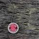 2 - Catriona Round Rhodolite Garnet and Diamond Halo Slider Pendant Necklace 