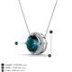 3 - Catriona Round London Blue Topaz and Diamond Halo Slider Pendant Necklace 