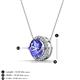 3 - Catriona Round Tanzanite and Diamond Halo Slider Pendant Necklace 