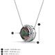 3 - Catriona Round Created Alexandrite and Diamond Halo Slider Pendant Necklace 