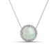 1 - Catriona Round Opal and Diamond Halo Slider Pendant Necklace 
