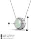 3 - Catriona Round Opal and Diamond Halo Slider Pendant Necklace 
