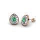 1 - Viola Iris Pear Cut Emerald and Baguette Diamond Milgrain Halo Stud Earrings 