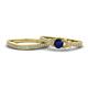 1 - Freya 5.00 mm Blue Sapphire and Diamond Butterfly Bridal Set Ring 