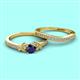 2 - Freya 5.00 mm Blue Sapphire and Diamond Butterfly Bridal Set Ring 