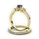 3 - Freya 5.00 mm Blue Sapphire and Diamond Butterfly Bridal Set Ring 