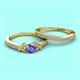 2 - Freya 5.00 mm Tanzanite and Diamond Butterfly Bridal Set Ring 