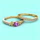 2 - Freya 5.00 mm Amethyst and Diamond Butterfly Bridal Set Ring 
