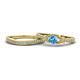 1 - Freya 5.00 mm Blue Topaz and Diamond Butterfly Bridal Set Ring 