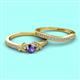 2 - Freya 5.00 mm Iolite and Diamond Butterfly Bridal Set Ring 