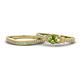 1 - Freya 5.00 mm Peridot and Diamond Butterfly Bridal Set Ring 