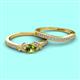 2 - Freya 5.00 mm Peridot and Diamond Butterfly Bridal Set Ring 