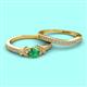 2 - Freya 5.00 mm Emerald and Diamond Butterfly Bridal Set Ring 