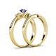 4 - Freya 5.00 mm Iolite and Diamond Butterfly Bridal Set Ring 