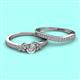 2 - Freya 5.00 mm Lab Grown Diamond and Natural Diamond Butterfly Bridal Set Ring 