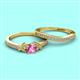 2 - Freya 5.00 mm Lab Created Pink Sapphire and Diamond Butterfly Bridal Set Ring 