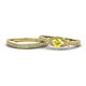 1 - Freya 5.00 mm Lab Created Yellow Sapphire and Diamond Butterfly Bridal Set Ring 