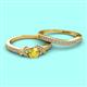 2 - Freya 5.00 mm Lab Created Yellow Sapphire and Diamond Butterfly Bridal Set Ring 