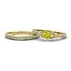 1 - Freya 5.00 mm Yellow and White Diamond Butterfly Bridal Set Ring 