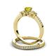 3 - Freya 5.00 mm Yellow and White Diamond Butterfly Bridal Set Ring 