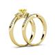 4 - Freya 5.00 mm Yellow and White Diamond Butterfly Bridal Set Ring 