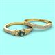 2 - Freya 5.00 mm Diamond and Lab Created Alexandrite Butterfly Bridal Set Ring 