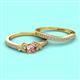 2 - Freya 5.00 mm Morganite and Diamond Butterfly Bridal Set Ring 